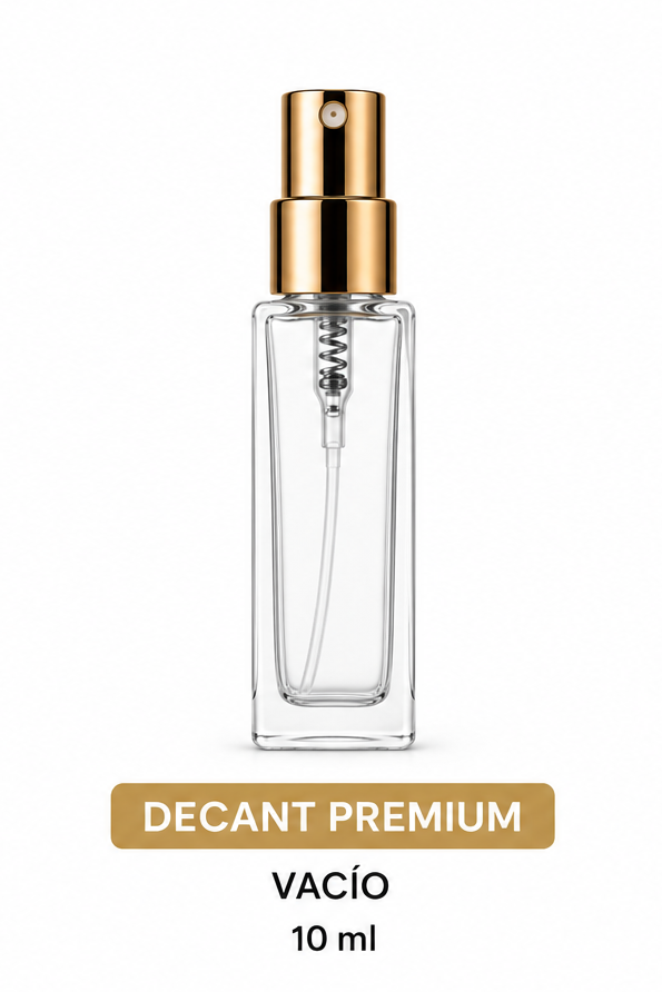 Decant Premium Vacío 10 ml | Frasco Premium de Vidrio con Atomizador Dorado